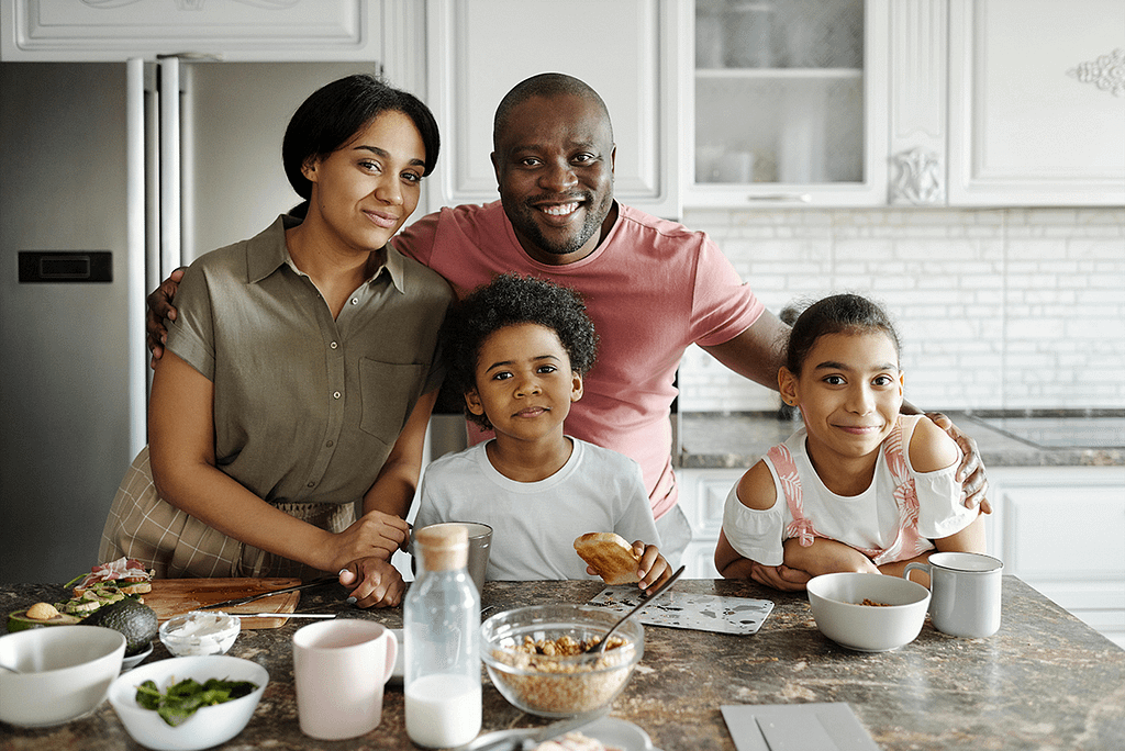 family at the breakfast table